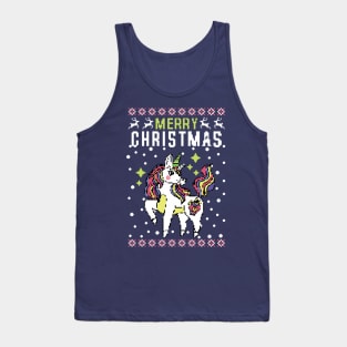 Merry Christmas Unicorn Tank Top